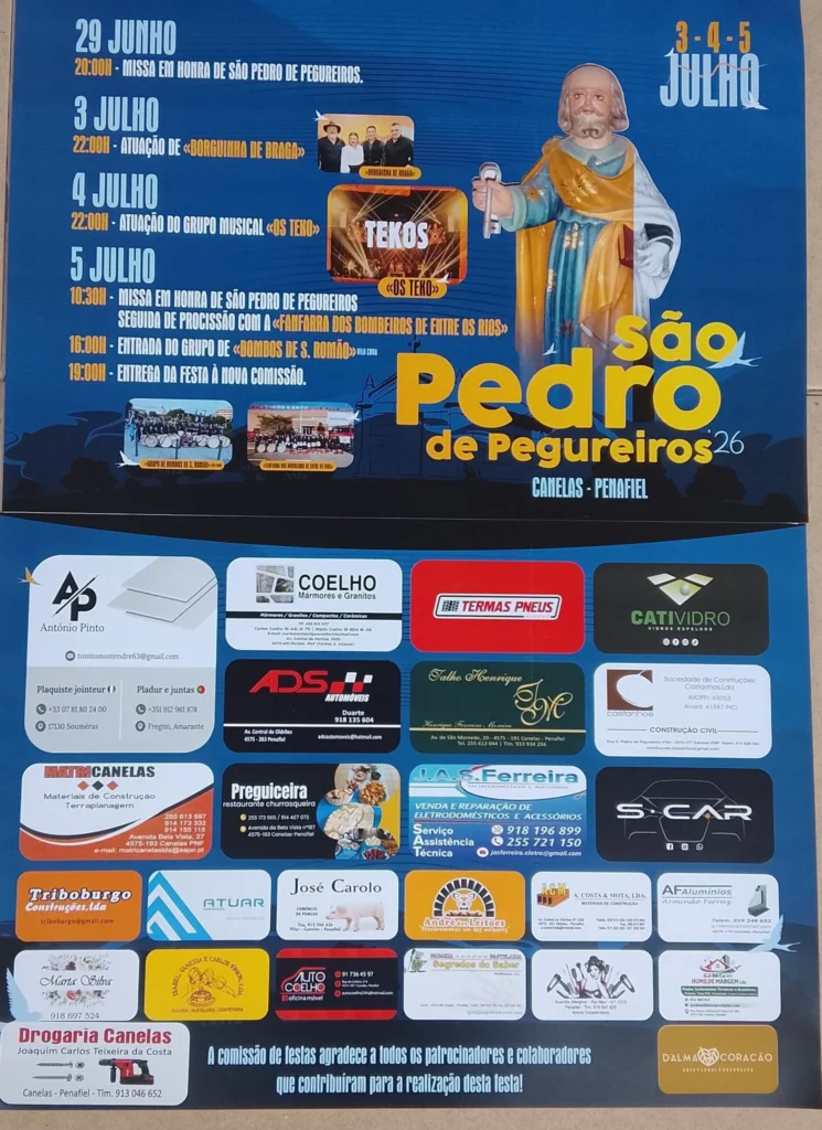 Festas de Canelas, Penafiel (São Pedro) 2026