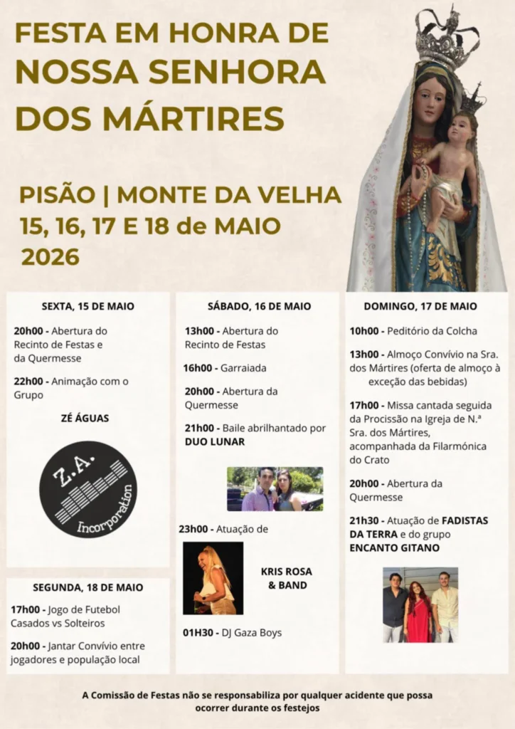 Festas de Pisão, Monte da Velha (Senhora dos Mártires) 2026
