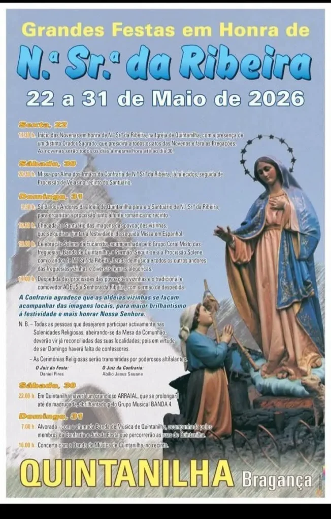 Festas de Quintanilha, Bragança (Senhora da Ribeira) 2026
