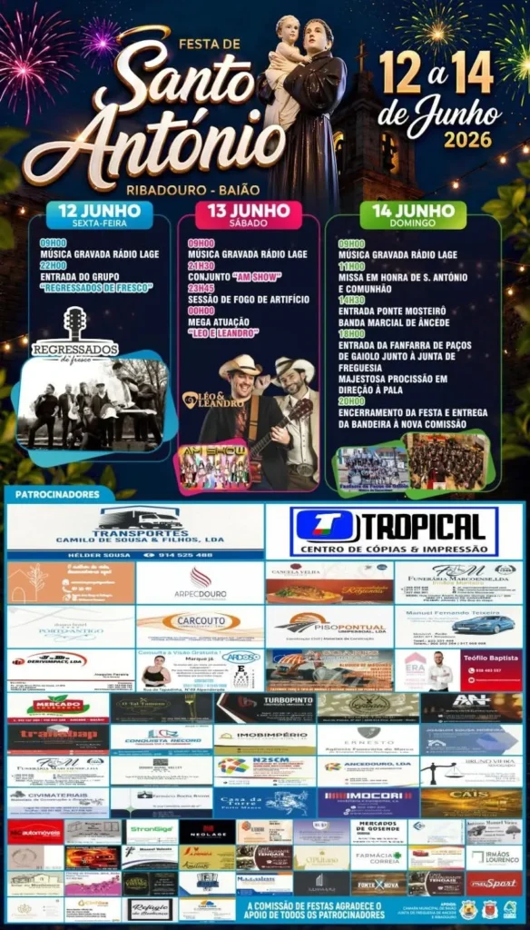 Festas de Ribadouro, Baião (Santo António) 2026