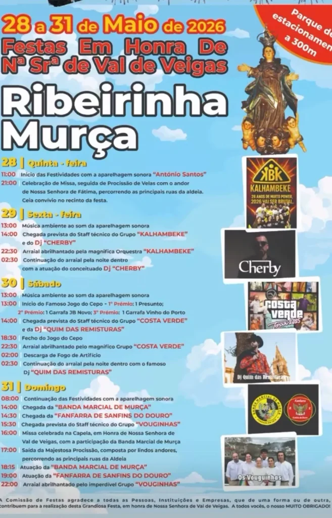 Festas de Ribeirinha, Murça (Senhora de Val de Veigas) 2026