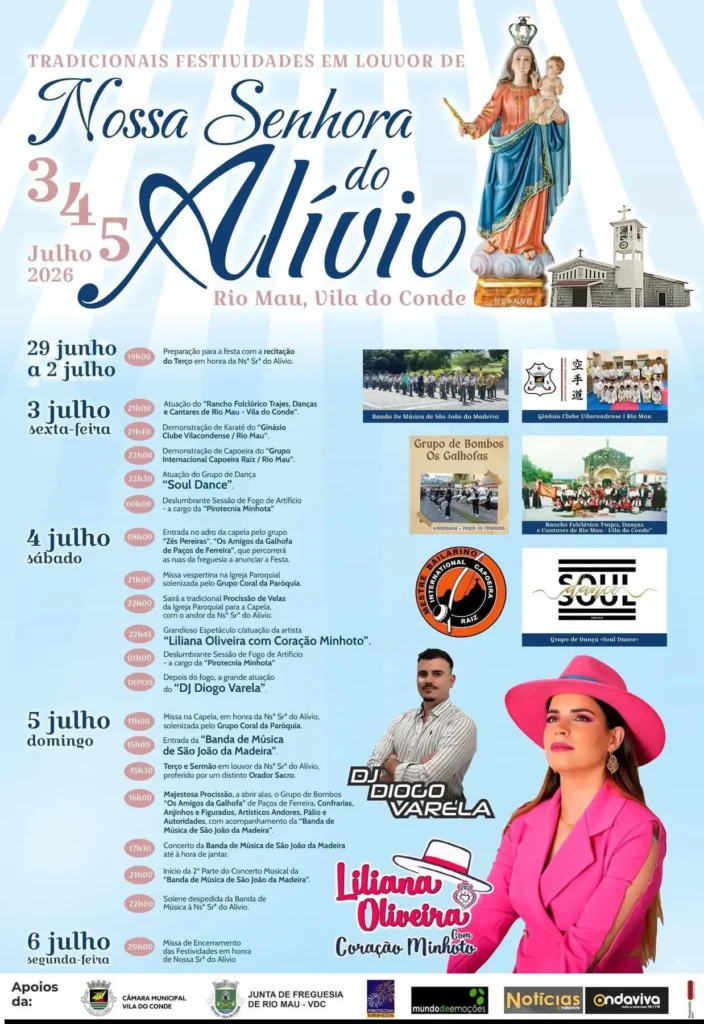 Festas de Rio Mau, Vila do Conde (Senhora do Alívio) 2026