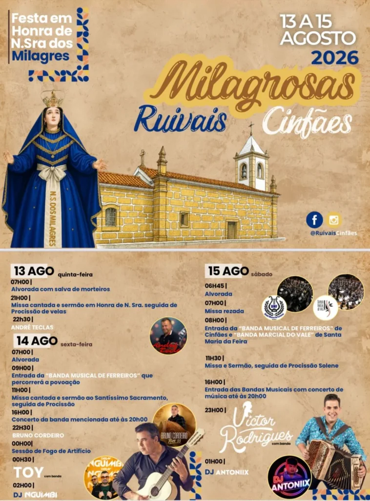 Festas de Ruivais, Cinfães (Milagrosas) 2026