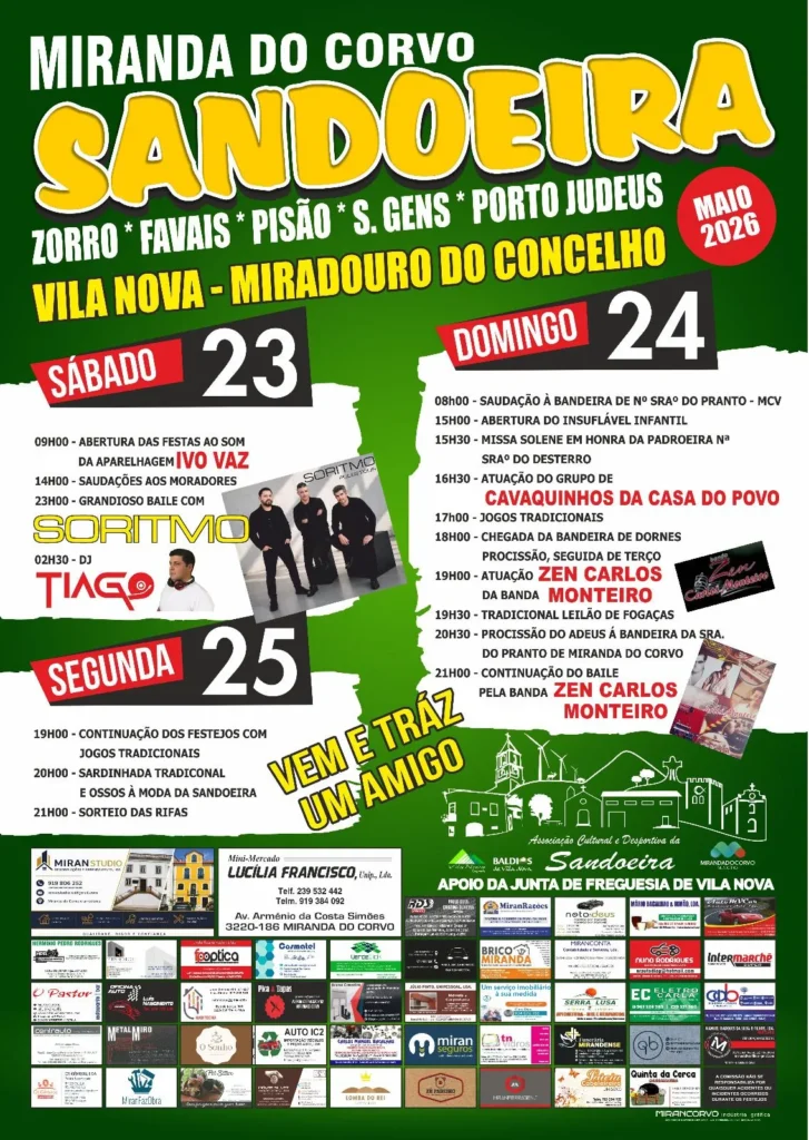 Festas de Sandoeira, Miranda do Corvo 2026