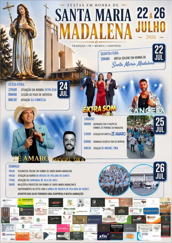 Festas Santa Maria Madalena 2026 em Madalena