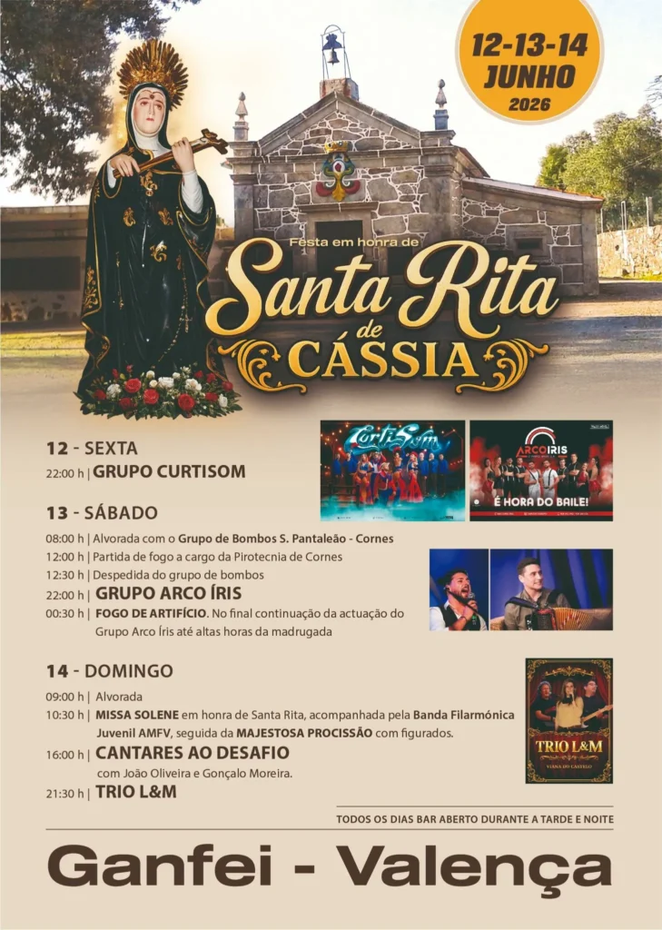 Festas de Ganfei, Valença (Santa Rita de Cássia) 2026