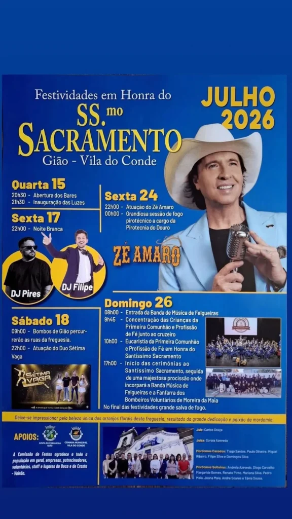 Festas de Gião, Vila do Conde (Santíssimo Sacramento) 2026