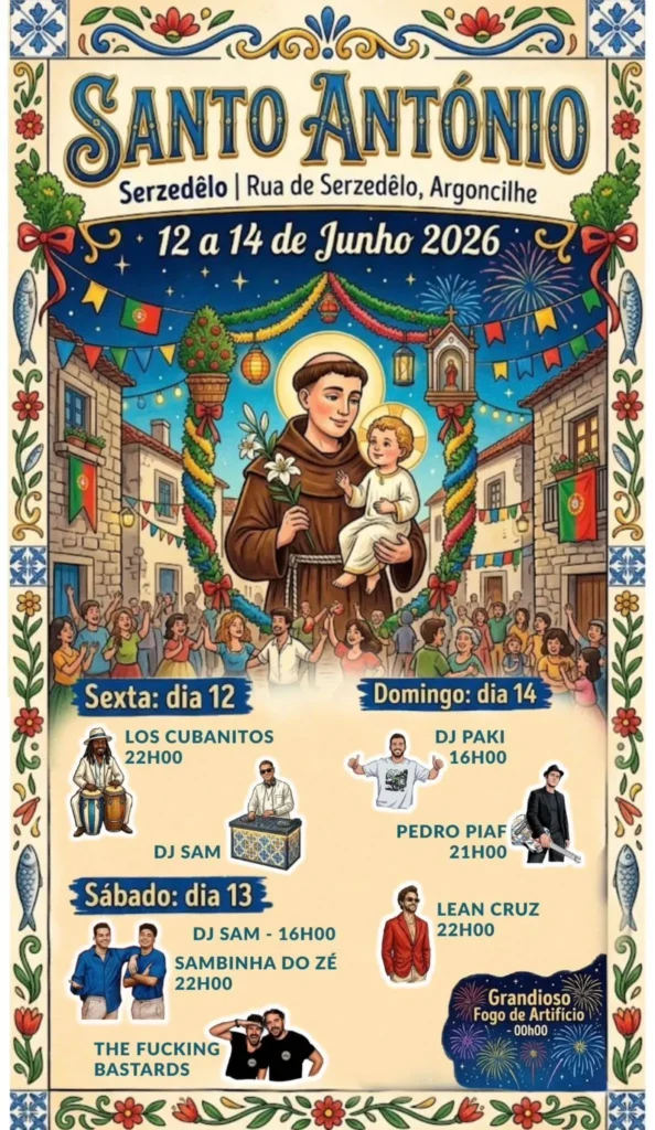 Festas de Serzedêlo, Argoncilhe (Santo António) 2026