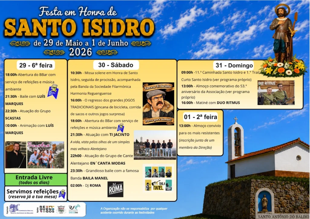 Festas de Santo António Baldio (Santo Isidro) 2026