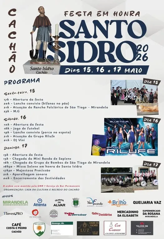 Festas de Cachão (Santo Isidro) 2026