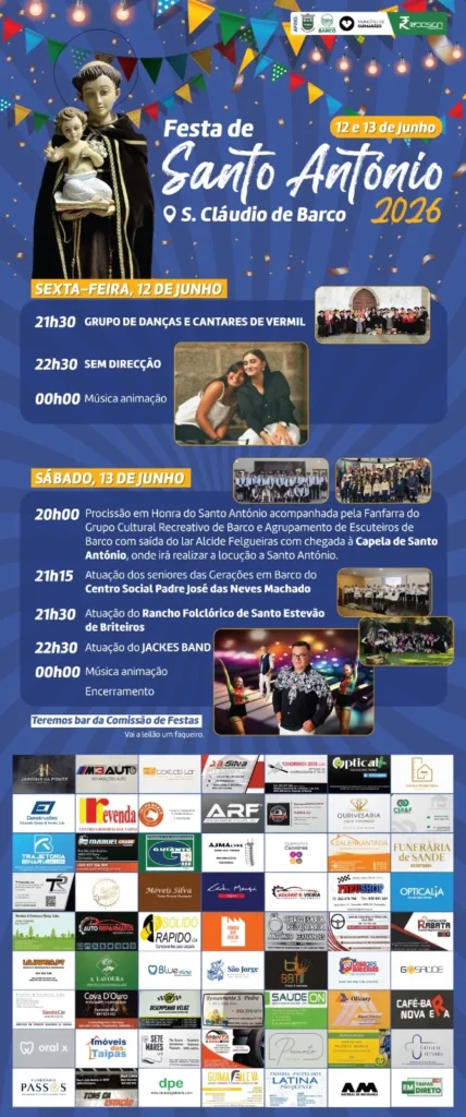 Festas de São Cláudio de Barco (Santo António) 2026