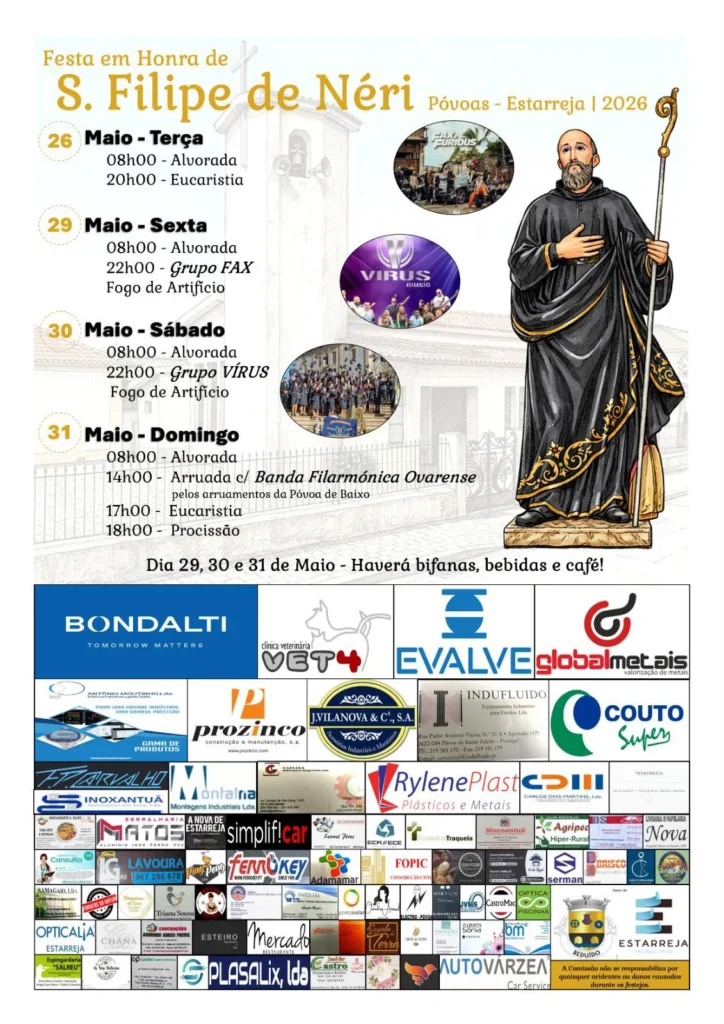 Festas de Póvoas, Estarreja (São Felipe de Néri) 2026