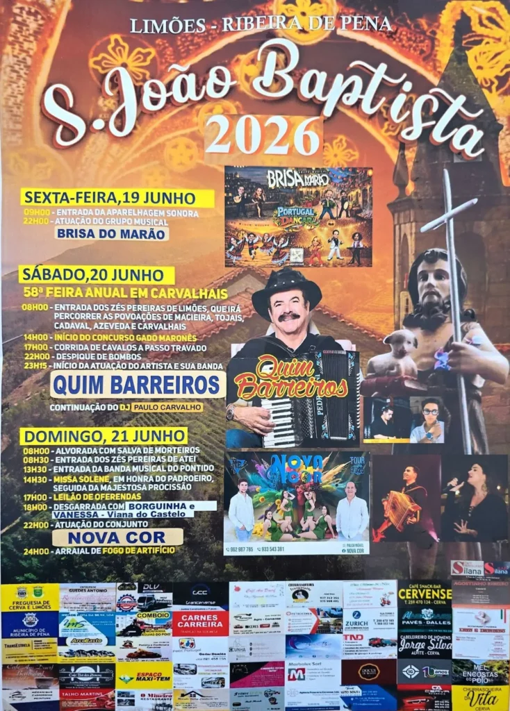 Festas de Limões, Ribeira de Pena (São João) 2026