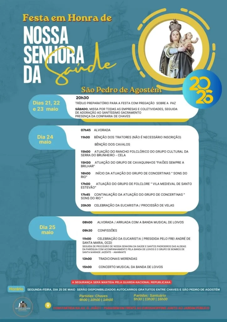 Festas de São Pedro de Agostém (Senhora da Saúde) 2026