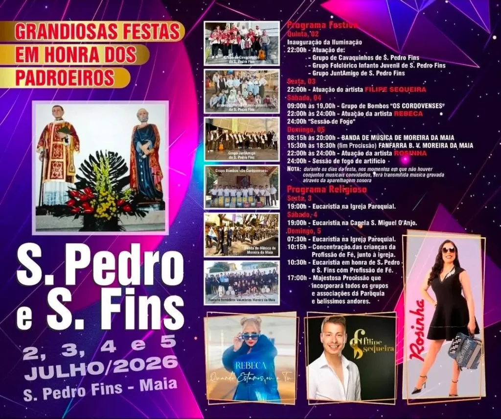 Festas de São Pedro de Fins, Maia 2026