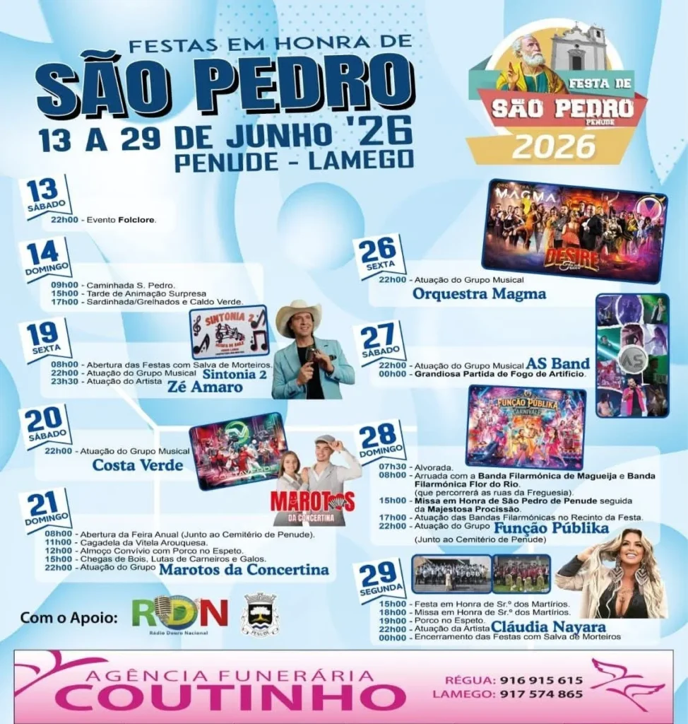 Festas de Penude, Lamego (São Pedro) 2026