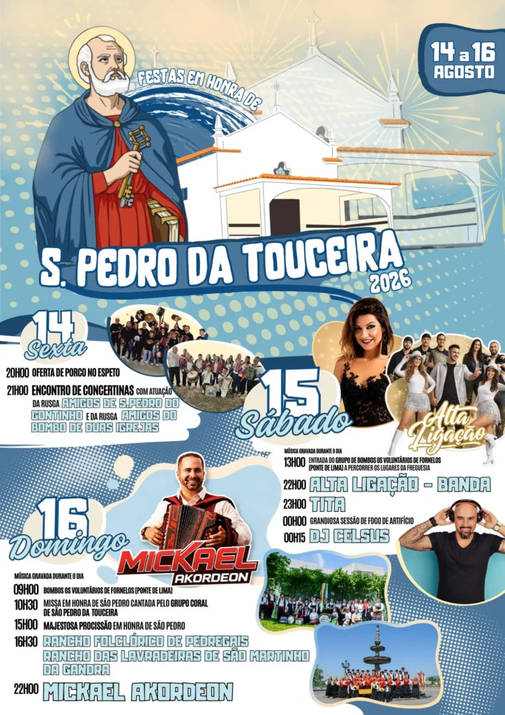 Festas de São Pedro da Touceira 2026 em Duas Igrejas