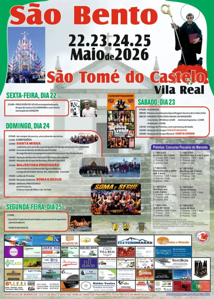 Festas de São Tomé do Castelo, Vila Real (São Bento) 2026
