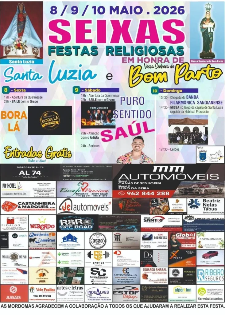 Festas de Seixos, Oliveira do Hospital (Santa Luzia) 2026