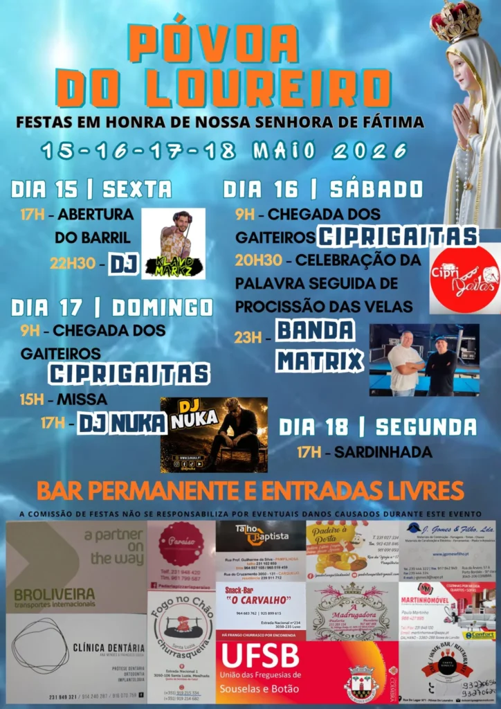 Festas de Póvoa do Loureiro (Senhora de Fátima) 2026