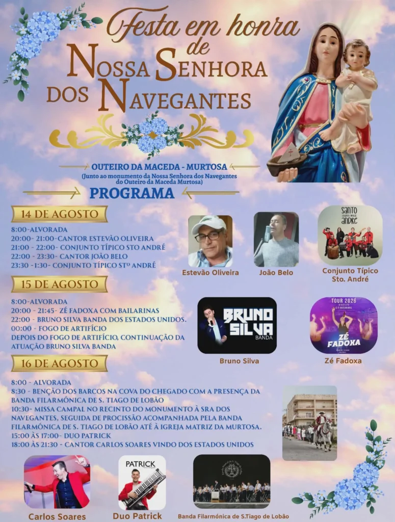 Festas de Outeiro da Maceda, Murtosa (Senhora dos Navegantes) 2026