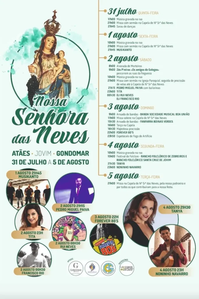 Festas de Atães, Jovim, Gondomar (Senhora das Neves) 2026