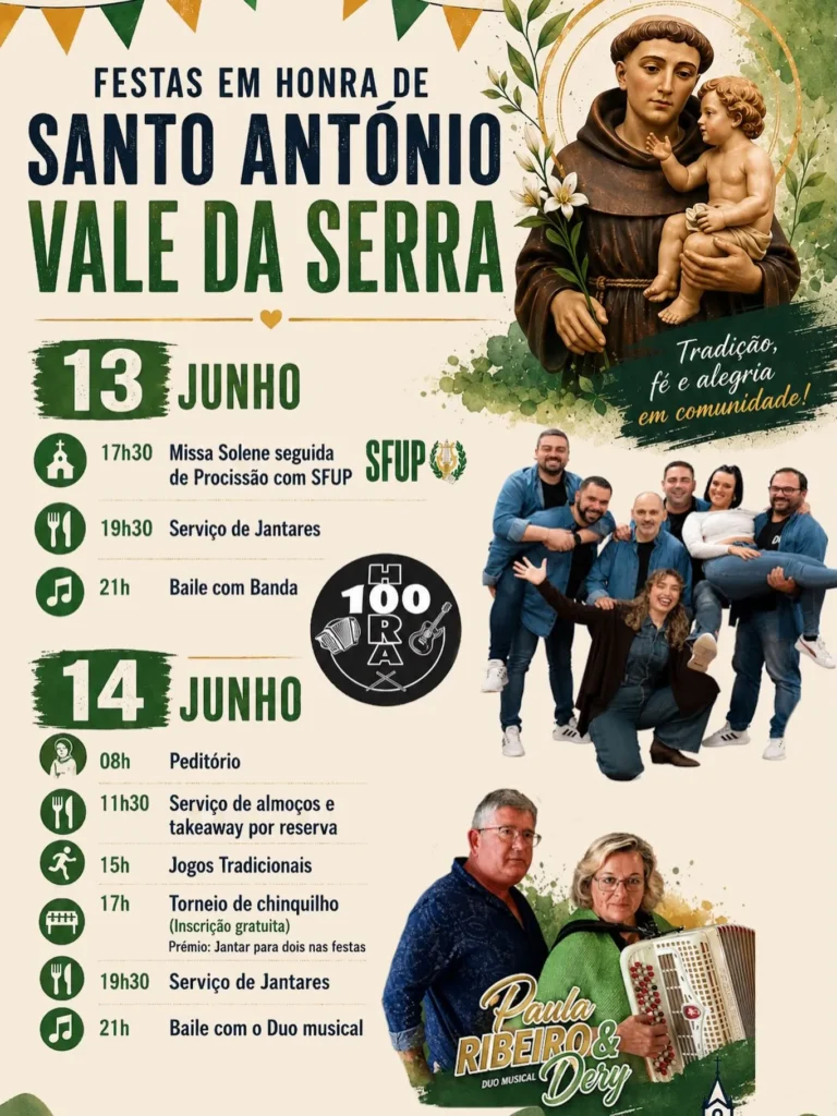 Festas de Vale da Serra (Santo António) 2026