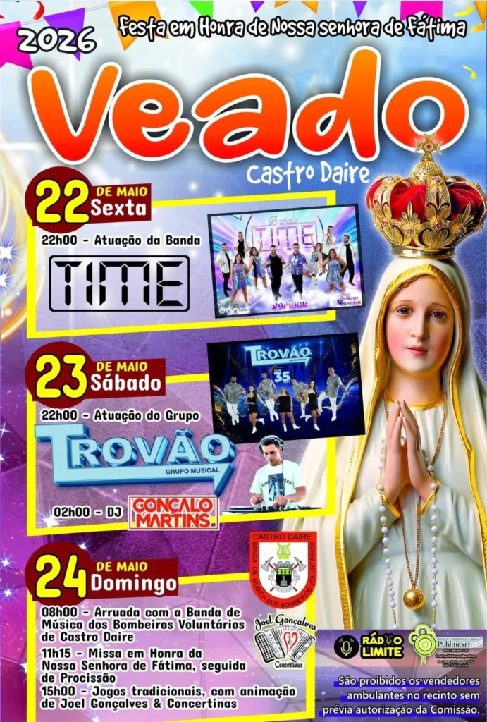 Festas de Veado, Castro Daire (Senhora da Fátima) 2026