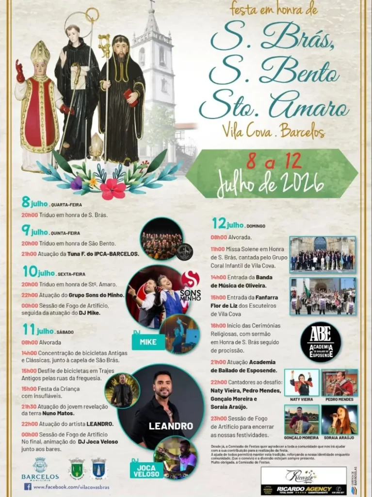 Festas de Vila Cova, Barcelos (São Brás) 2026