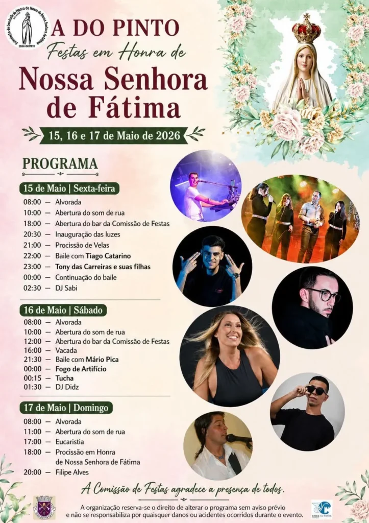 Festas de A do Pinto (Senhora de Fátima) 2026