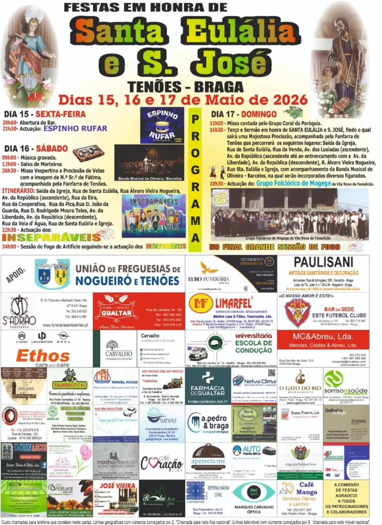 Festas de Tenões, Braga (Santa Eulália) 2026