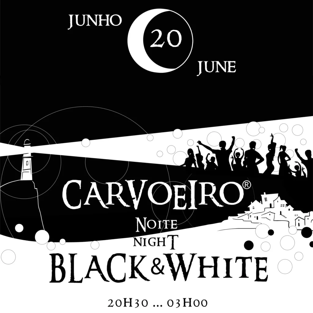 Noite Black & White 2026 em Praia do Carvoeiro