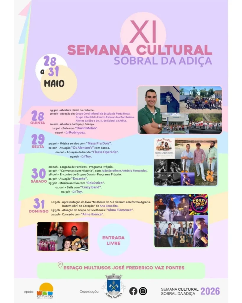 Festas de Sobral da Adiça (Semana Cultural) 2026
