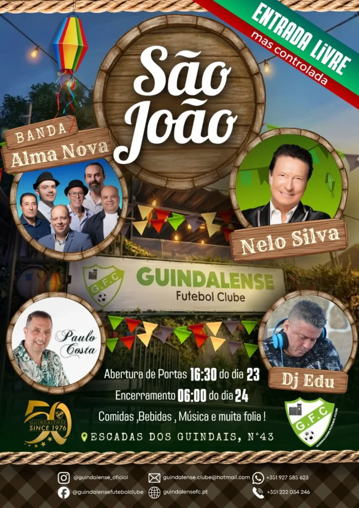 Festa de São João do Guindalense 2026 em Porto