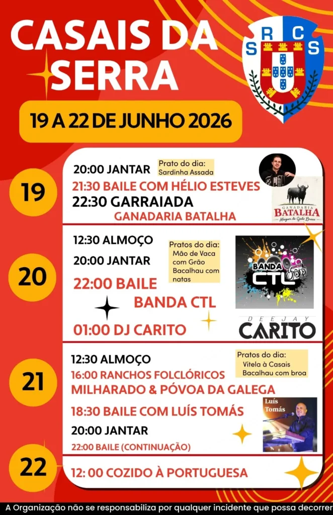 Festas de Casais da Serra, Mafra 2026