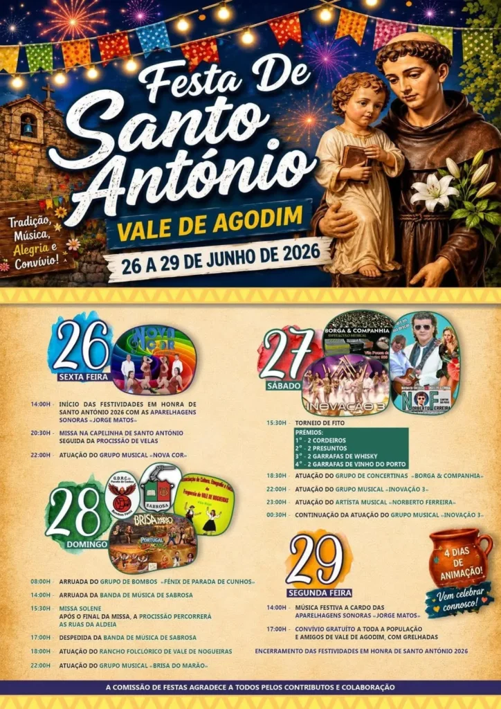 Festas de Vale de Agodim (Santo António) 2026