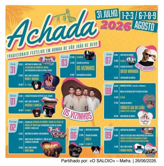 Festas da Achada (São João) 2026