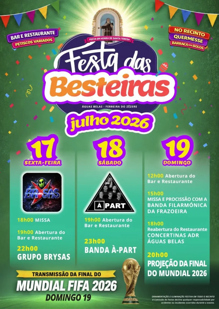 Festas de Águas Belas, Ferreira do Zêzere (Besteiras) 2026