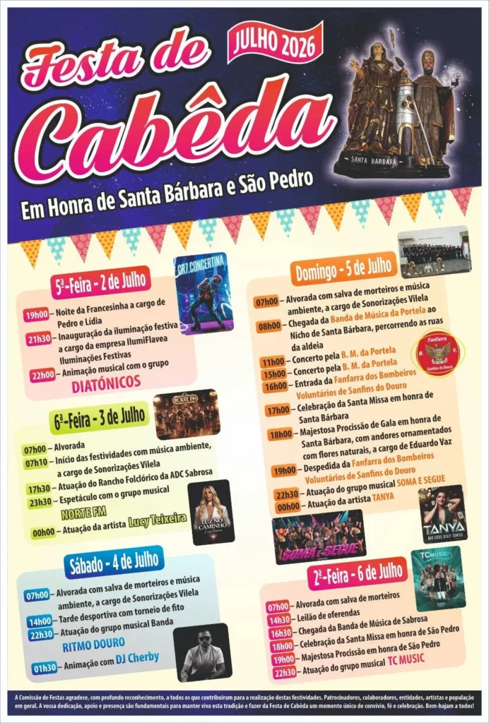 Festas de Cabêda (Santa Bárbara) 2026