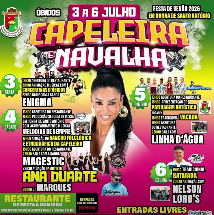 Festas de Capeleira, Óbidos (Verão) 2026