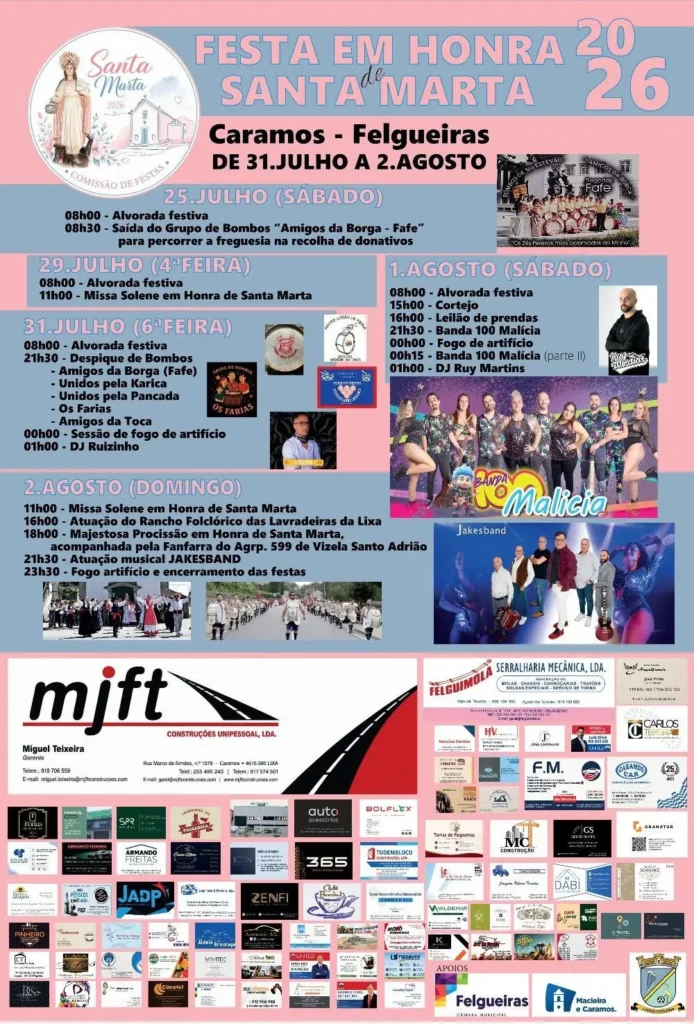 Festas de Caramos, Felgueiras (Santa Marta) 2026