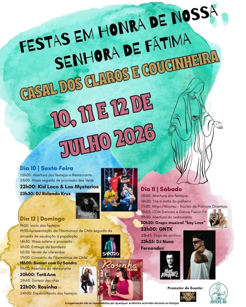 Festas de Casal dos Claros (Senhora de Fátima) 2026