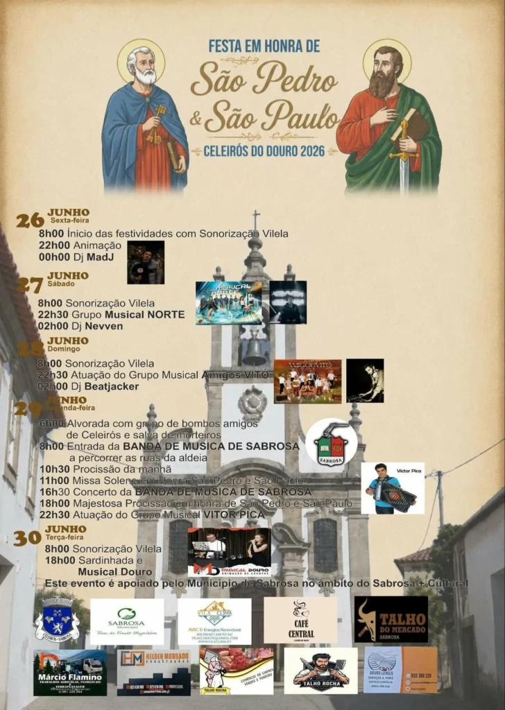Festas de Celeirós do Douro (São Pedro) 2026