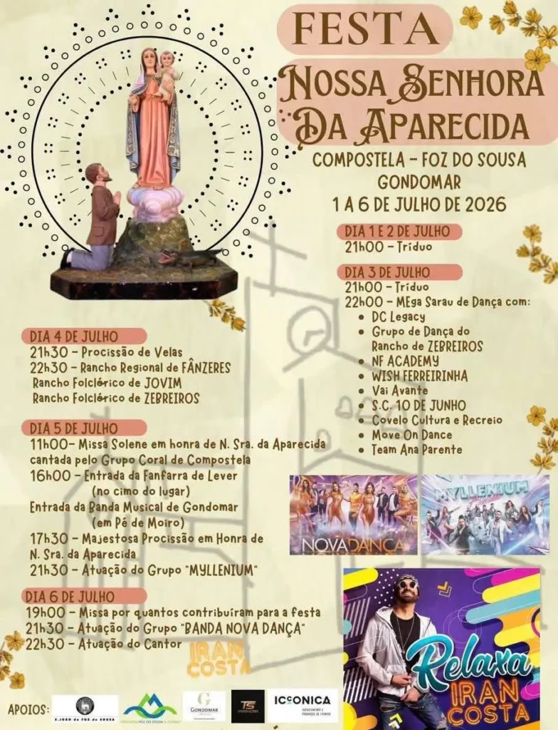 Festas de Compostela, Gondomar (Senhora da Aparecida) 2026