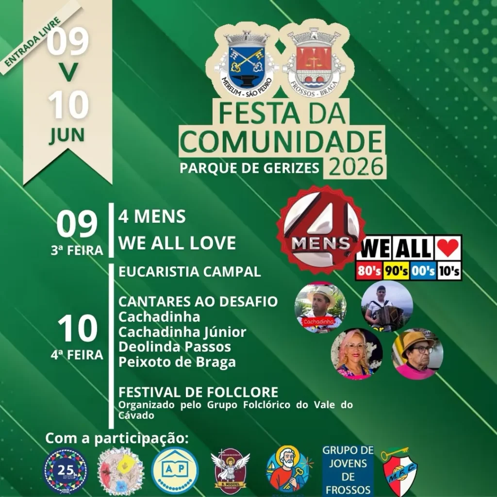 Festas de Gerizes 2026 em São Pedro de Merelim