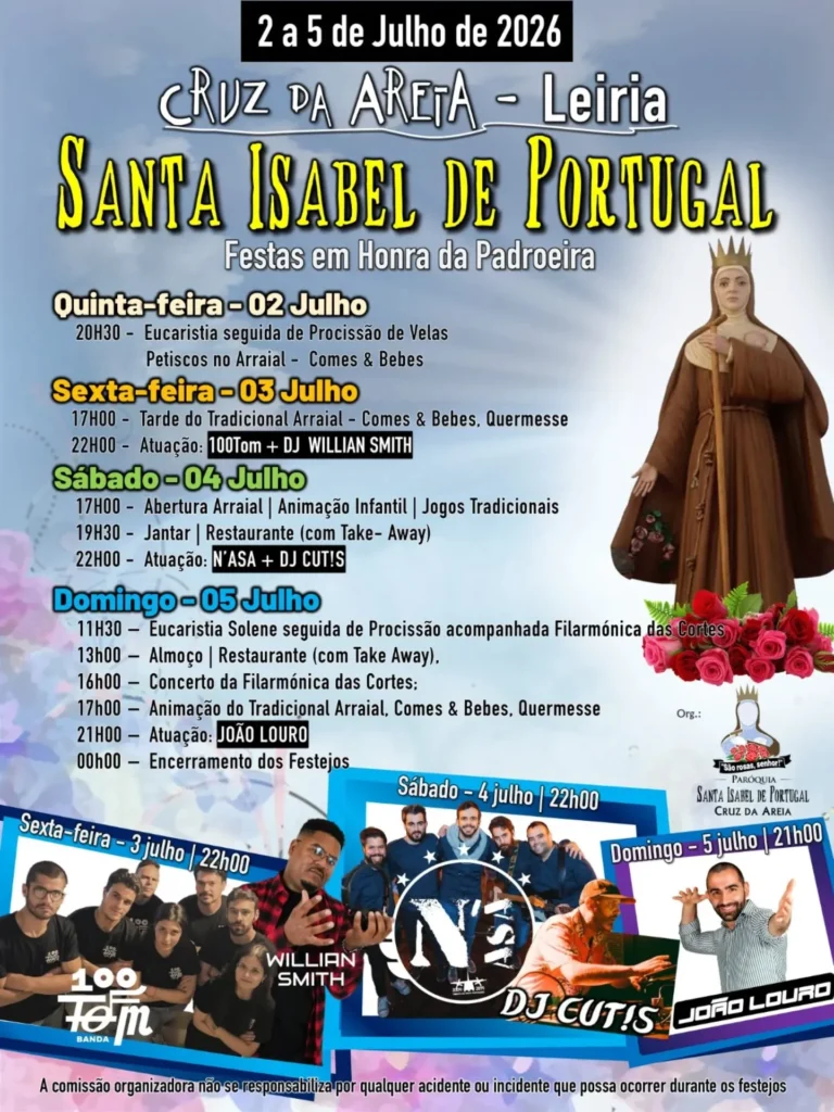 Festas de Cruz da Areia (Santa Isabel de Portugal) 2026