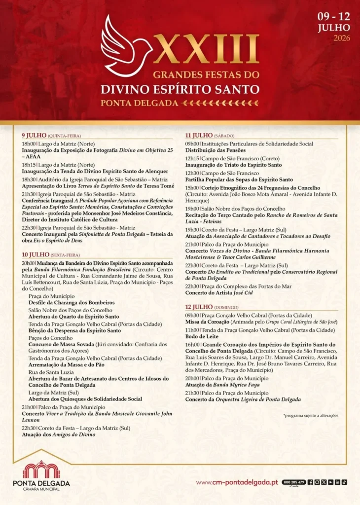 Festas de Ponta Delgada (Divino Espírito Santo) 2026