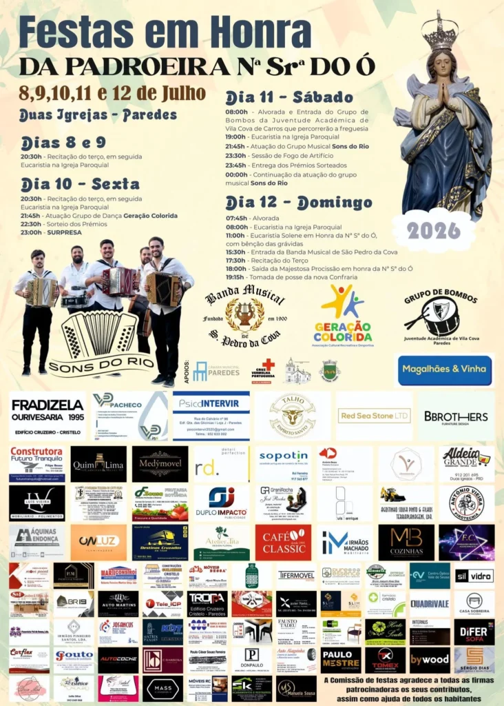 Festas de Duas Igrejas, Paredes (Senhora do ó) 2026