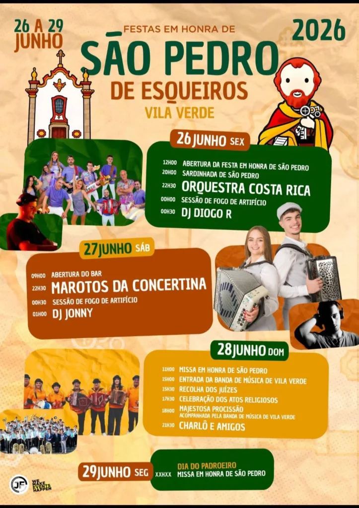 Festas de Esqueiros, Vila Verde (São Pedro) 2026