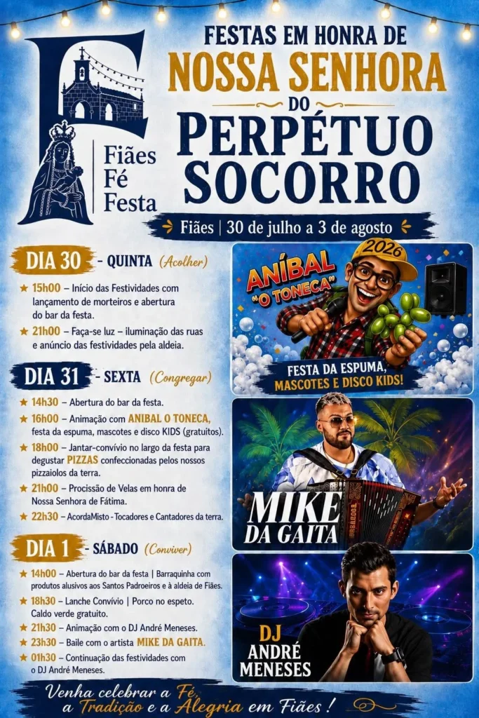 Festas de Fiães (Senhora do Perpétuo Socorro) 2026
